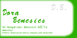dora bencsics business card